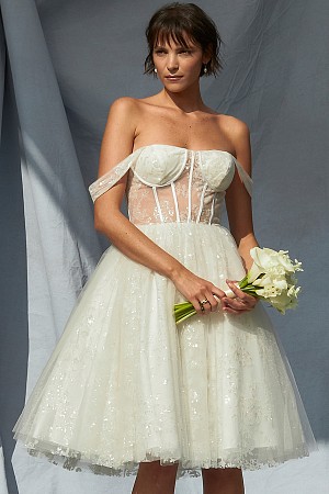 Off Shoulder Sweetheart Knee L ...
